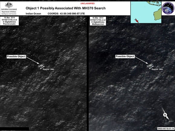 Helfen Satellitenbilder, die möglichen Wrackteile der Boeing zu finden? / Foto: Australian Defence / AFP.