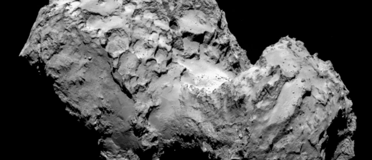 Bild vom Komet 67P/Churyumov-Gerasimenko vom 3. August 2014. Foto: ESA/Rosetta/MPS for OSIRIS Team MPS/UPD/LAM/IAA/SSO/INTA/UPM/DASP/IDA