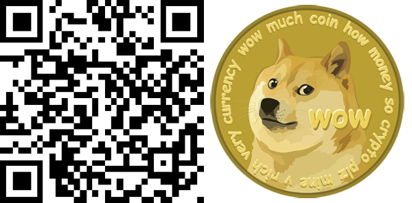 Heute auch Dogecoin! - Passend zum Thema sind heute auch Zahlungen mit Dogecoin möglich. Einfach QR-Code abscannen oder die folgende Adresse in die Dogecoin-Wallet kopieren: D6TzyXHHRw4ehA3JrYkYZSzY3PXpQBwgVU