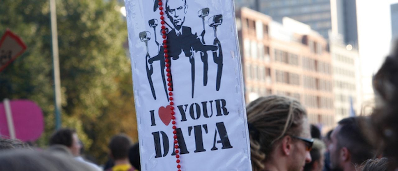 Schon 2007 regte sich Widerstand gegen die Datenspeicherung auf Vorrat: Hier beispielsweise auf der Demo „Freiheit statt Angst“ in Berlin. Foto:Demo-Vorratsdatenspeicherung-061 CC BY-SA 2.0 | John-Paul Bader|Flickr