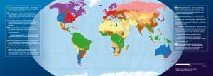 Die Weltkarte der Landschaftsarchetypen, die vom UfZ erstellt wurde.