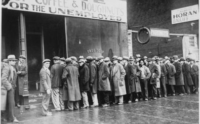 Arbeitslose in Chicago 1931 vor einer Suppenküche von Al Capone