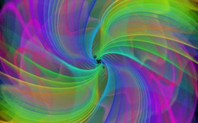 Foto: Numerisch-relativistische Simulation: S. Ossokine, A. Buonanno (Max-Planck-Institut für Gravitationsphysik) | Wissenschaftliche Visualisierung: W. Benger (Airborne Hydro Mapping GmbH)