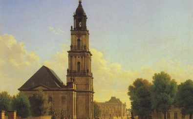 Die Garnisonkirche um 1827 gemalt von Carl Hasenpflug. Bild: gemeinfrei | Florian S. / Wikimedia Commons