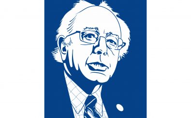 Bernie Sanders vs. Hillary Clinton: Wenn Sanders Kalifornien gewinnt, wird’s womöglich eng. Grafik: Bernie Sanders – Caricature. CC BY 2.0 | DonkeyHotey / flickr.com