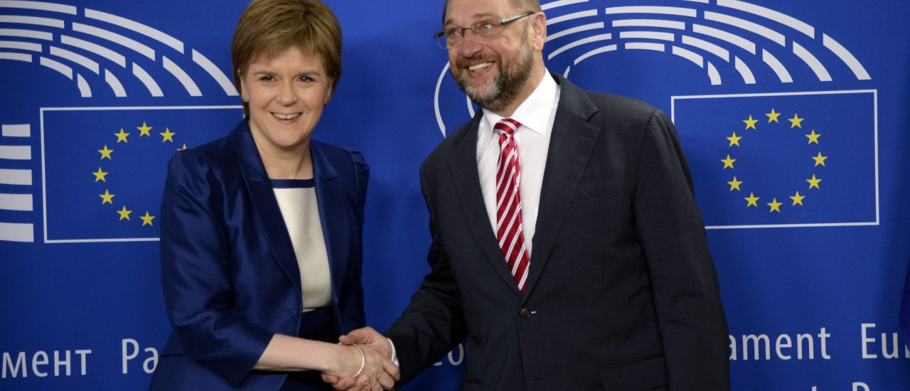 Nicola Sturgeon, Regierungschefin von Schottland, wirbt in Brüssel dafür, dass ihr Land in der Europäischen Union bleiben darf. Foto: AFP | Therry Charlier