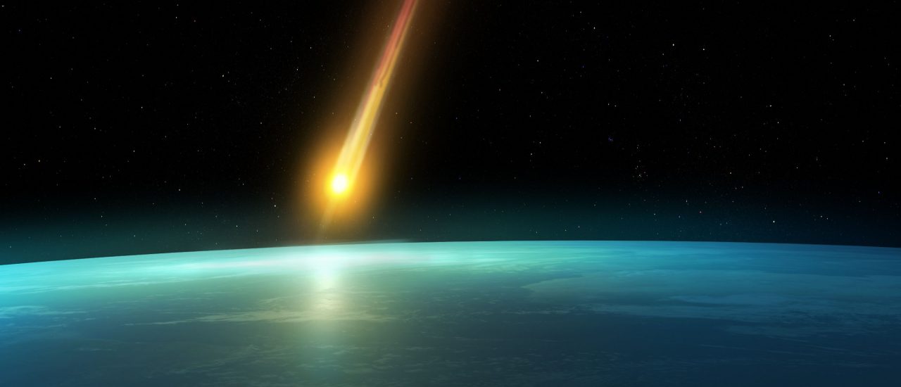 Ein Meteor trifft die Erde: Nur eines von vielen Szenarien, wie das Ende der Welt aussehen könnte. Bild: Ember és aszteroida/ credits: CC BY 2.0 | Lwp Kommunikáció / flickr.com