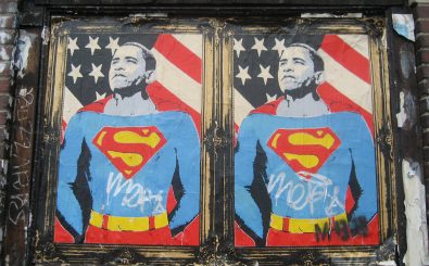 Superheld? Gutes Vorbild? Schlechtes Vorbild? Nicht nur Barack Obama kann alle drei Rollen spielen. Woran erkennen wir die richtigen Vorbilder? Foto: Barack Obama as Superman Paste-Up by Mr. Brainwash | CC BY 2.0 | SliceofNYC / flickr.com.