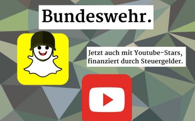 So könnte ein Werbeplakat der Bundeswehr für neue Rekruten aussehen. Foto: Merten Waage © Logos: Youtube / Snapchat | Merten Waage / Canva.com