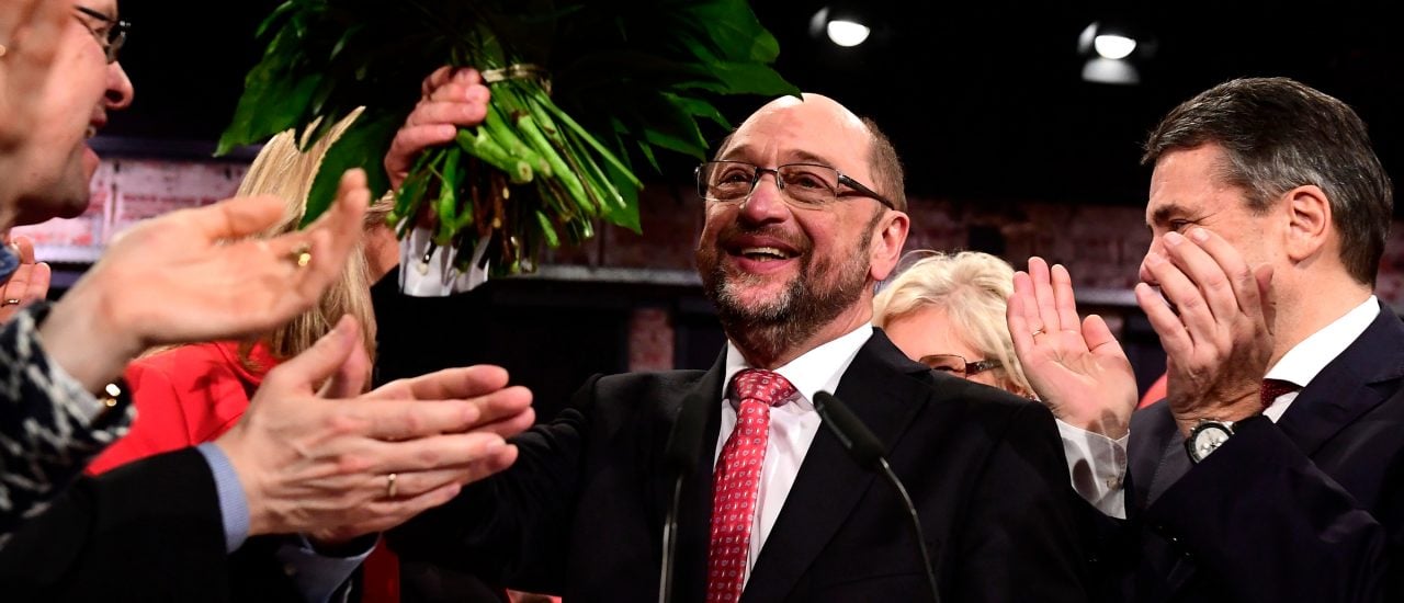 Martin Schulz hat auf dem SPD-Parteitag 100 Prozent der Stimmen erhalten. Foto: Tobias Schwarz | AFP