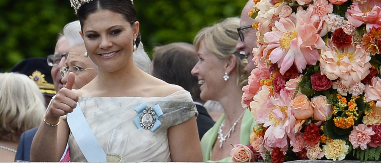 Die schwedische Kronprinzessin Victoria auf der Hochzeit von Prinz Carl Phillip. Foto: Jonathan Nackstrand / AFP