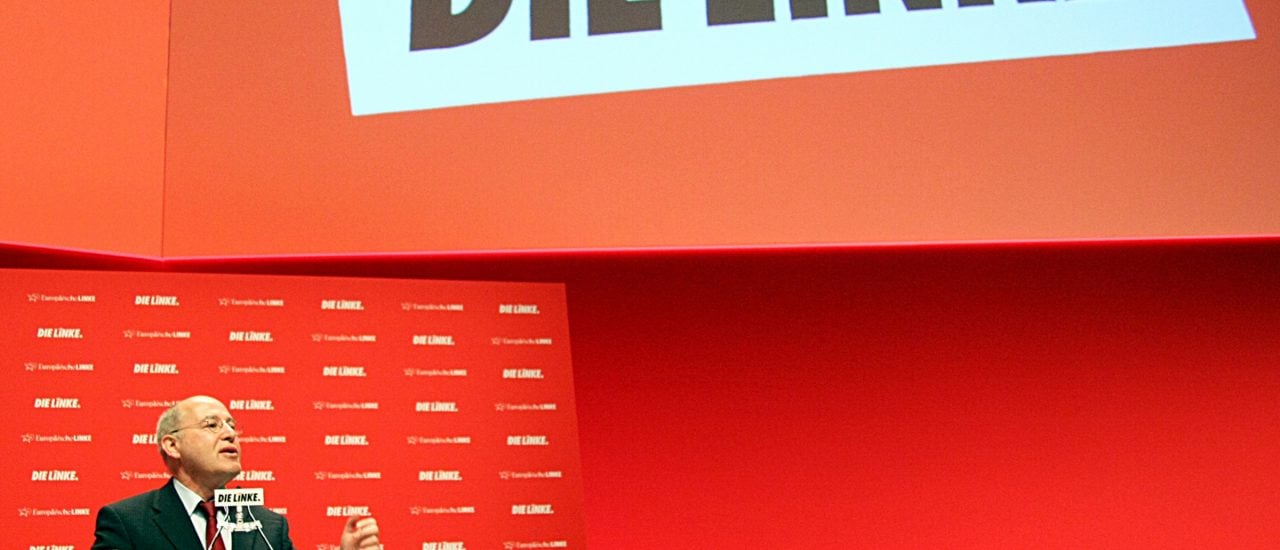Gregor Gysi prägt die Partei nach wie vor. Spitzenkandidatin ist allerdings Sahra Wagenknecht. Foto: Bundesparteitag DIELINKE, Berlin2014_57 CC BY-SA 2.0 | Die Linke Nordrhein-Westfalen