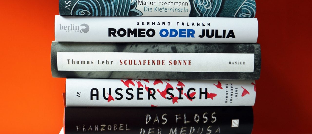 Das ist die Shortlist: Die sechs Anwärter auf den Deutschen Buchpreis 2017. Foto: Pressefoto | Petra Gass / Börsenverein