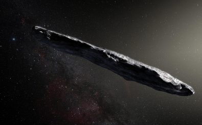 Das Bild des European Southern Observatory zeigt eine künstlerische Darstellung des neu entdeckten Asteroiden Oumuamua. Foto: AFP /  European Southern Observatory  | M. Kornmesser