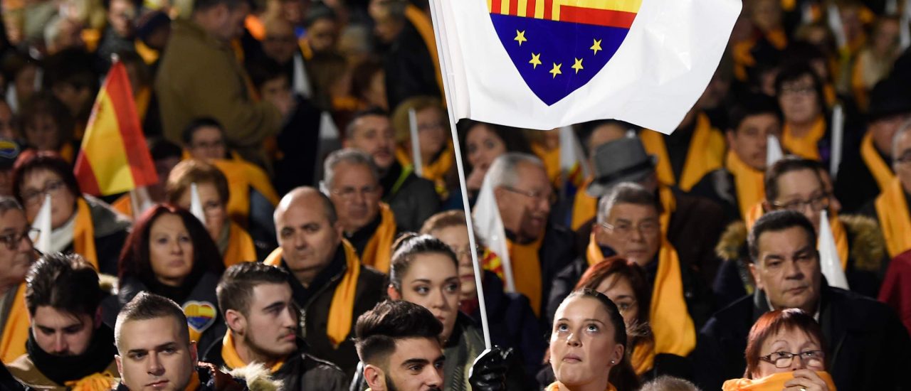 Eine Wahlveranstaltung der Ciutadans, die größten Gegner der Unabhängigkeit. Foto: Josep Lago | AFP