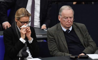 Alice Weidel und Alexander Gauland von der AfD provozieren gerne mit Umdeutungen der Geschichte. Foto: John MacDougall | AFP