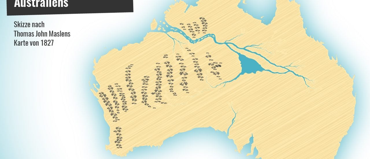 Thomas John Maslens zeichnete mitten im Herzen Australiens einen riesigen See. Foto: Karte der Woche | katapult-magazin | katapult-magazin