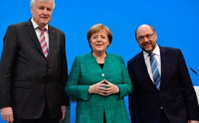 Die Drei von der GroKo. Ihr Schicksal liegt jetzt in der Hand der SPD-Basis. Foto: Tobias Schwarz | AFP