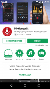 Audioaufnahme per Smartphone