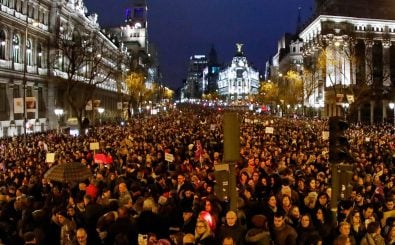 Zum Weltfrauentag sind in Spanien mehr als fünf Millionen Frauen in den Streik getreten. Foto: AFP | Oscar Del Pozo