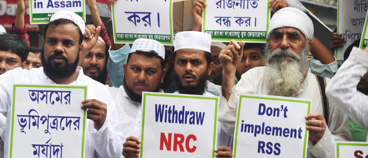 Demonstration gegen die muslimfeindliche Politik der BJP in Assam. Foto: Dibyangshu Sarkar | AFP