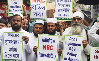 Demonstration gegen die muslimfeindliche Politik der BJP in Assam. Foto: Dibyangshu Sarkar | AFP