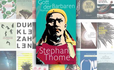 Stephan Thomes Roman Gott der Barbaren ist für den Deutschen Buchpreis nominiert. Cover: Suhrkamp Verlag