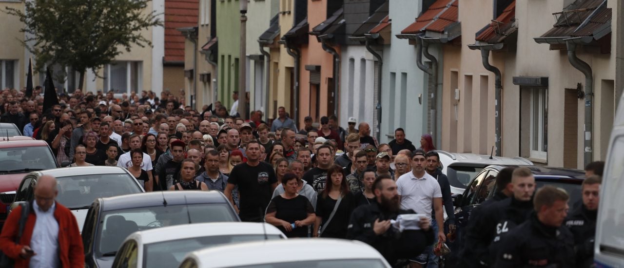 Bereits am 9. September nach dem Tod eines Mannes hat in Köthen eine rechte Demonstration stattgefunden. Foto: Odd Andersen | AFP