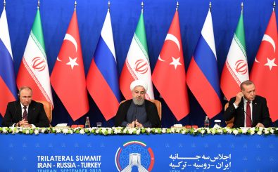 In Teheran verhandeln die Präsidenten von Russland, der Türkei und dem Iran über die Zukunft der syrischen Provinz Idlib. Bild: Kirill Kudryavtsev | AFP