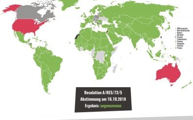 So wurde über den G77-Vorsitz Palästinas abgestimmt. Foto: Screenshot | Katapult-Magazin