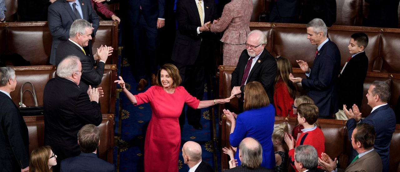 Die Demokratin Nancy Pelosi nach ihrer Wahl zur Vorsitzenden im US-Kongress. Foto: Brendan Smialowski / AFP