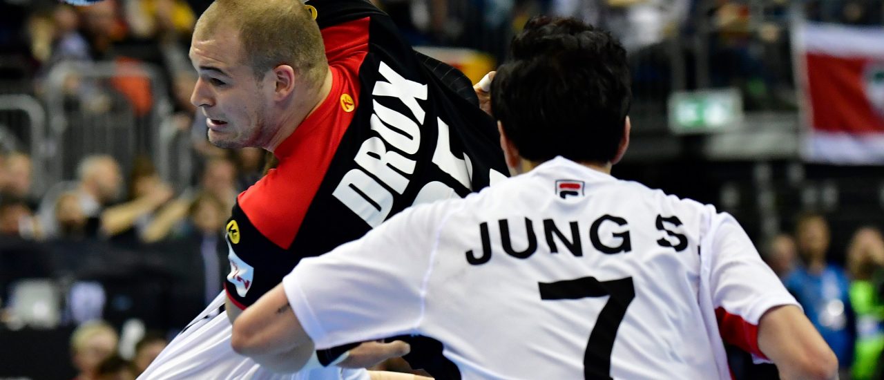 Handball-WM in Deutschland: die deutsche Mannschaft gewinnt ihr erstes Spiel dieser WM gegen Korea. Foto: Tobias Schwarz | AFP