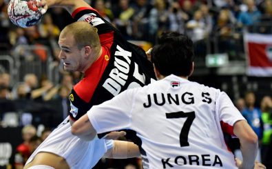 Handball-WM in Deutschland: die deutsche Mannschaft gewinnt ihr erstes Spiel dieser WM gegen Korea. Foto: Tobias Schwarz | AFP