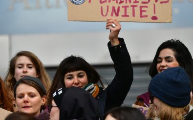 Es gibt weltweit Frauenstreiks am 8. März. Hier aus Belgien. Foto:  Emmanuel Dunand / AFP
