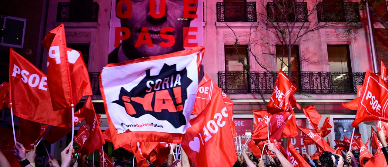 Wahlparty der sozialistischen Partei PSOE in Madrid. Foto: Javier Soriano | AFP
