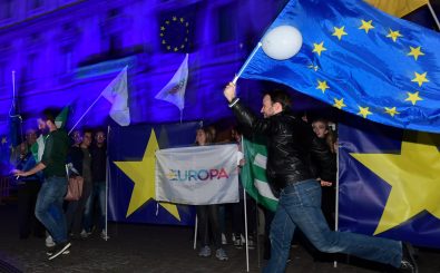 Junge Italiener demonstrieren für ein starkes Europa. Foto: Miguel Medina