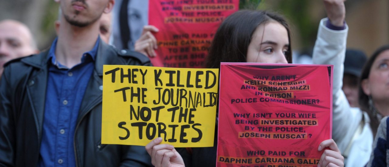 Die Pressefreiheit in Europa ist bedroht. Auf Malta wurde 2017 die Journalistin Daphne Caruana Galizia ermordet. Foto: Matthew Mirabelli | AFP
