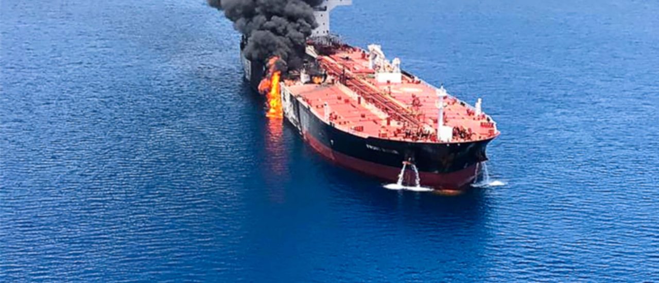 Mitte Juni sind mehrere Öltanker im Golf von Oman beschossen worden. Mehrere Staaten beschuldigen den Iran, der weist alles von sich. Foto: ISNA / AFP
