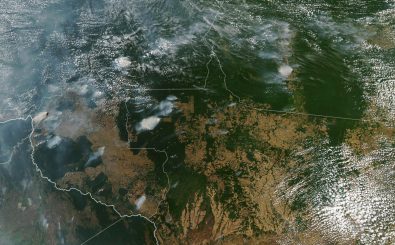 Die Brandherde im Amazonas-Regenwald sind vom All aus erkennbar. Foto: Lauren Dauphin | HO / NASA Earth Observatory | AFP