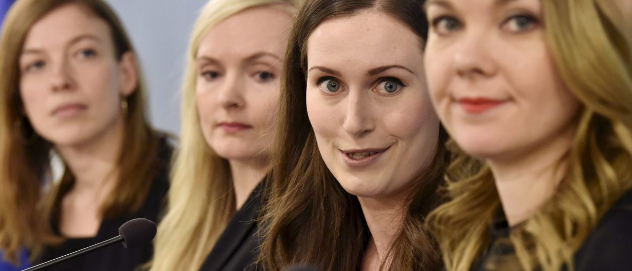 Die neue finnische Ministerpräsidentin Sanna Marin ist die jüngste Regierungschefin der Welt. Auch der Rest der finnischen Regierung wird von jungen Frauen dominiert. Foto: Jussi Nukari_Lehtikuva | AFP