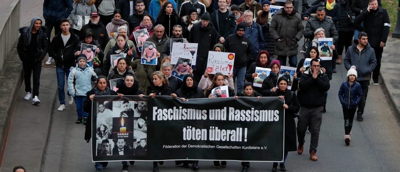Demo in Hanau. Foto: Odd ANDERSEN / AFP.