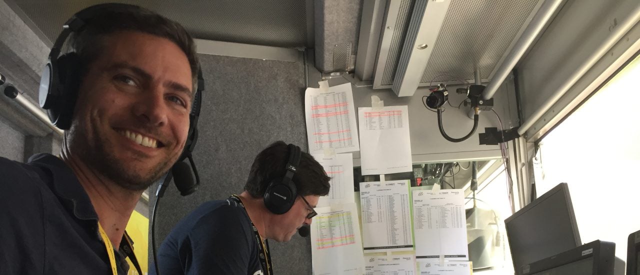 Ingo Zamperoni als Co-Kommentator neben Florian Naß bei der Tour de France 2018. Foto: Ingo Zamperoni 