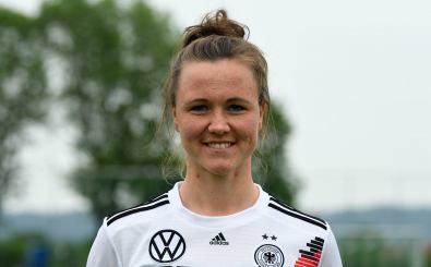Germany’s defender Marina Hegering poses during the team presentation of Germany’s national women football team in Grassau, southern Germany, on May 27, 2019. – The German team attends a training camp as part of their preparation for the upcoming FIFA Women’s football World Cup 2019 in France. (Photo by Christof STACHE / AFP)