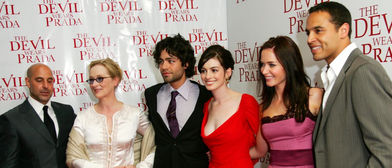 NEW YORK – JUNE 19:  (L-R) Actors Stanley Tucci, Meryl Streep, Adrian Grenier, Anne Hathaway, Emily Blunt and Daniel Sunjata attend the 20th Century Fox premiere of The Devil Wears Prada at the Loews Lincoln Center Theatre on June 19, 2006 in New York City.  (Photo by Evan Agostini/Getty Images) *** Local Caption *** Meryl Streep;Adrian Grenier;Anne Hathaway;Emily Blunt;Daniel Sunjata
