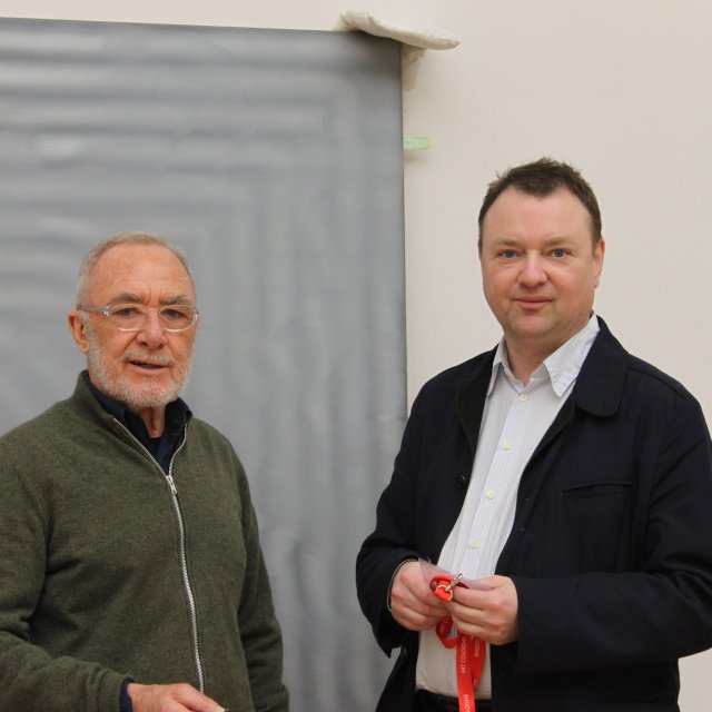 Dietmar Elger (rechts), Leiter des Gerhard-Richter-Archivs in Dresden & Gerhard Richter (links)