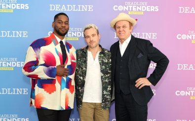LOS ANGELES, CALIFORNIA – APRIL 10: (L-R) Actor Quincy Isaiah, Showrunner/Writer/EP Max Borenstein, and actor John C. Reilly from HBO Maxs Winning Time: The Rise of the Lakers Dynasty attend Deadline Contenders Television at Paramount Studios on April 10, 2022 in Los Angeles, California.   Amy Sussman/Getty Images for Deadline Hollywood /AFP (Photo by Amy Sussman / GETTY IMAGES NORTH AMERICA / Getty Images via AFP)