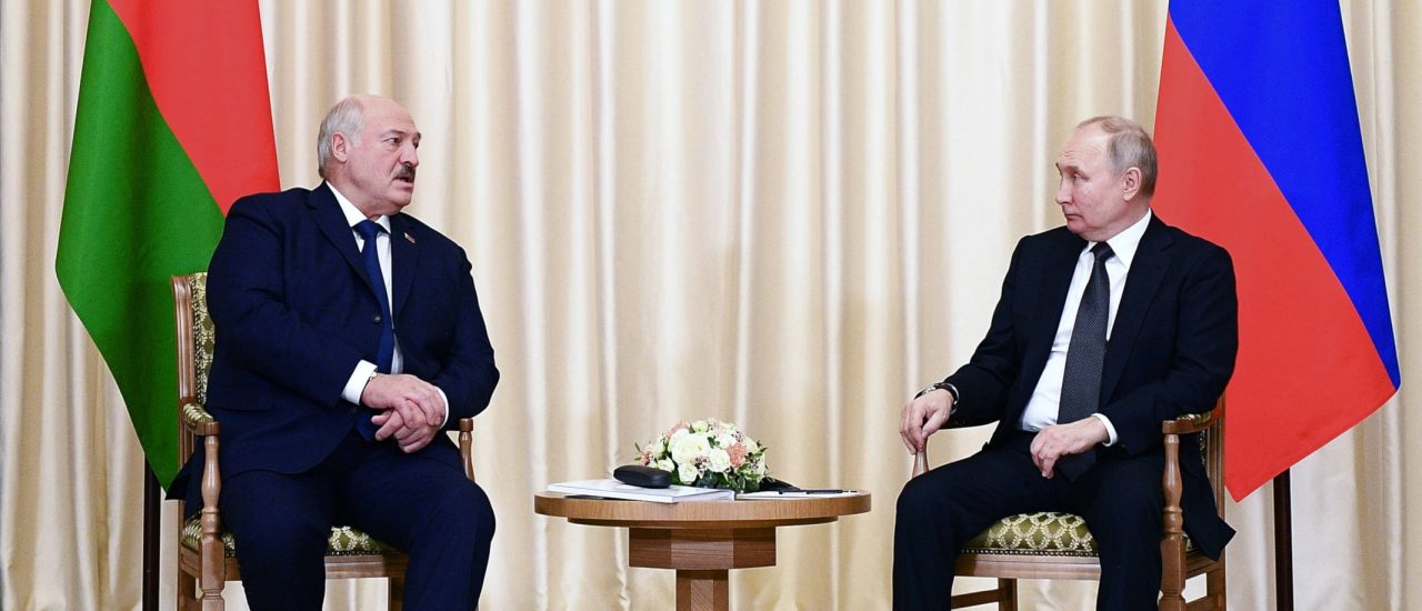  Die Präsidenten von Belarus und Russland sind zusammen gekommen.