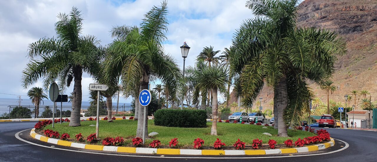 Palmen-Kreisverkehr auf La Gomera. Foto: Heike Sicconi