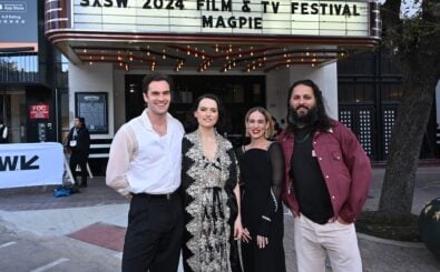 AUSTIN, TEXAS – MARCH 09: Tom Bateman, Daisy Ridley, Matilda Lutz and Shazad Latif attend the „Magpie“ world premiere during the 2024 SXSW Conference and Festival at Stateside at the Paramount on March 09, 2024 in Austin, Texas.   Daniel Boczarski/Getty Images for MAGPIE/AFP (Photo by Daniel Boczarski / GETTY IMAGES NORTH AMERICA / Getty Images via AFP)