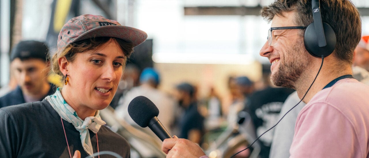 Tine von Gramm Tourpacking im Interview mit Gerolf. Foto: Stefan Hähnel